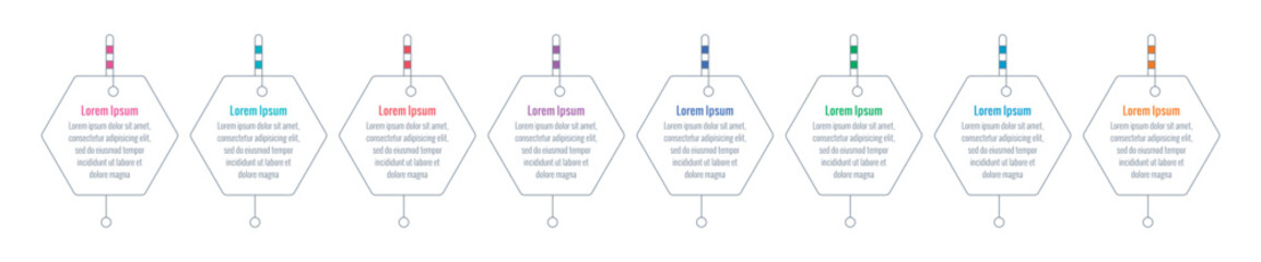 eight steps infographic template. hexagon informational template. annual report, web, internet, business, magazine infographic template