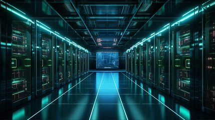 Fototapeta premium Digital Hub: Inside the Server Room