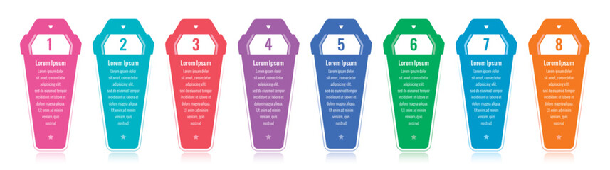 eight steps infographic template. annual report, annual report, magazine infographic template. business infographic template