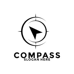 compass logo design vector, creative compass idea logo icon template