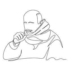 World pneumonia day line art.line art concept design with lungs. Stethoscope around lungs.Bacterial infection. Multiple micro-organisms sticking to your lungs and infect your lungs. Every breath count