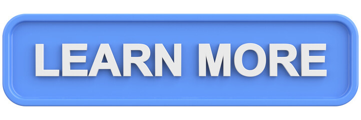 Learn more button. 3D illustration.