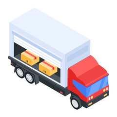 Fototapeta premium Set of Courier Services Isometric Icon