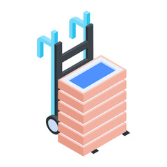Set of Courier Services Isometric Icon