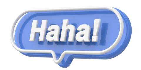 Haha. Word and Phrase. 3D illustration.