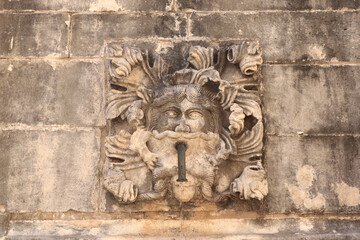 Fragment of Large Onofrio's Fountain in Dubrovnik, Croatia
