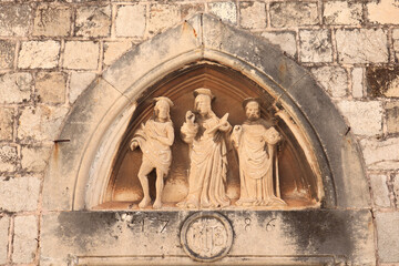 Detail of Church of St. Announcements  in Dubrovnik, Croatia