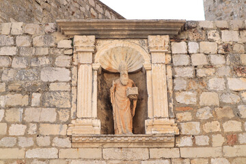 Sculpture of Saint Basil - patron of Dubrovnik, Croatia