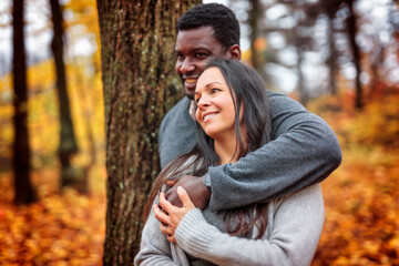 Fototapeta premium Loving Mature Couple In Autumn season together