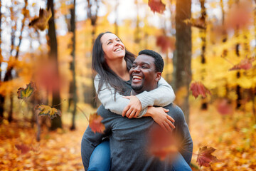 Loving Mature Couple In Autumn season together