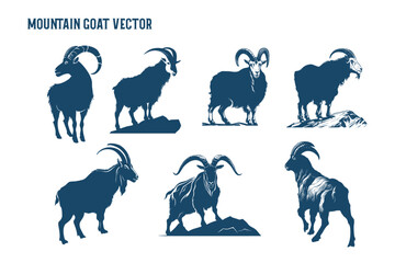 vintage mountain goat silhouette 