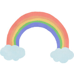 Cloud, rainbow, cloud illustration, rainbow illustration, cute rainbow, cute cloud, hand painting