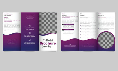 Creative Corporate Modern Business Trifold Brochure Template Design.
