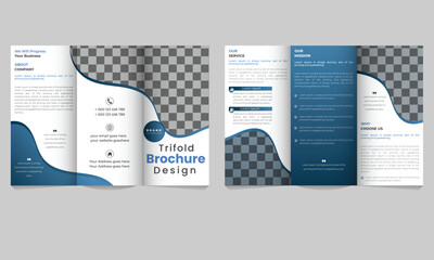 Creative Corporate Modern Business Trifold Brochure Template Design. - obrazy, fototapety, plakaty