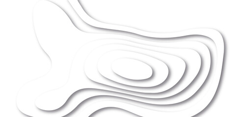 Abstract white paper cut background with lines. Background of the topographic map. White wave paper curved reliefs abstract background. Realistic papercut decoration textured with wavy layers.
