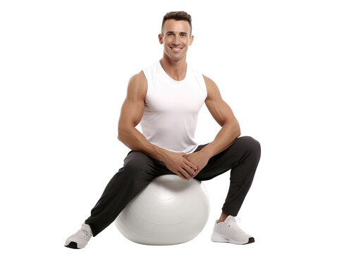 Smiling fitness instructor cut out