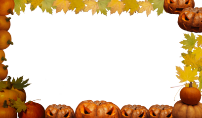 Pumpkins and leaves