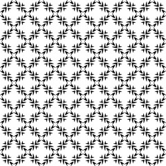 Black and white seamless abstract pattern. Background and backdrop. Grayscale ornamental design. Mosaic ornaments. Vector graphic illustration. EPS10.