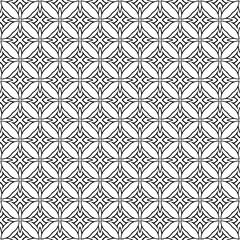 Black and white seamless abstract pattern. Background and backdrop. Grayscale ornamental design. Mosaic ornaments. Vector graphic illustration. EPS10.
