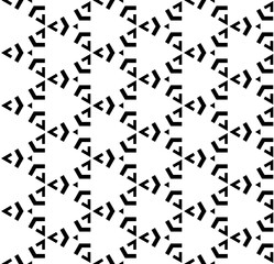 Black and white seamless abstract pattern. Background and backdrop. Grayscale ornamental design. Mosaic ornaments. Vector graphic illustration. EPS10.