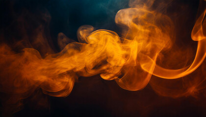 Fototapeta premium Graceful Orange Smoke on black background