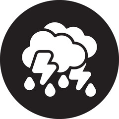 thunderstorm glyph icon