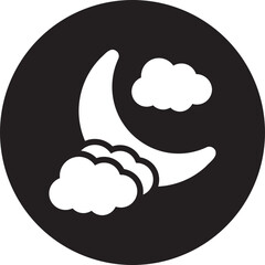 cloudy night glyph icon