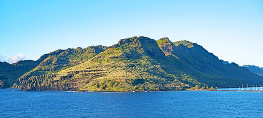 The beautiful headland on the south shore of Nawiliwili Bay on the island of Kauai, Hawaii.