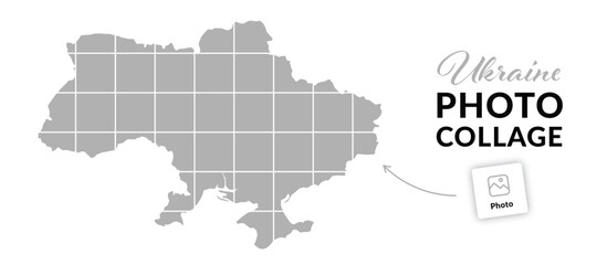 Fototapeta premium Map of Ukraine photo collage. Vector