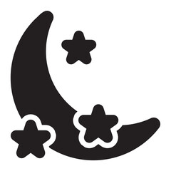 crescent moon glyph icon