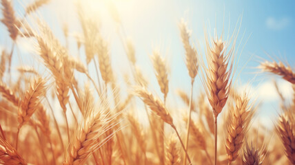 Vibrant Golden Wheat Under Sunlight