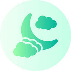 cloudy night gradient icon