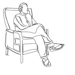  line art of an asian man. Pakistani culture. Vector of adult man from Pakistan. Leadership. Concept of vision for life. Muslim man. Khan from Pakistan. Ethnic people art. messy hair
