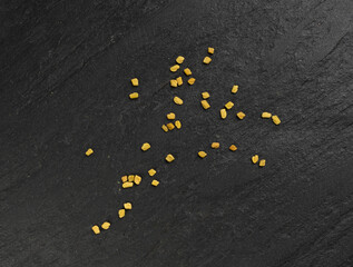 Fenugreek Seeds Isolated, Dry Trigonella, Spicy Methi Dana Grains, Indian Kitchen Seasoning Ingredient