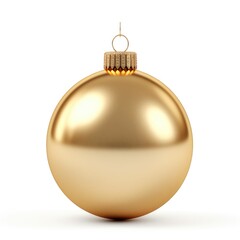 A golden christmas ornament on a white background.