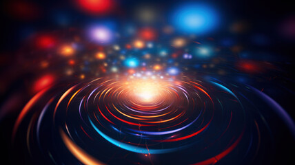 Obraz premium Smooth Concentric Circular Patterns with Colorful Light Streaks