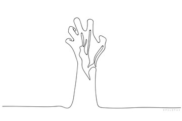 line art of hand tense from spasms and twitches. Epilepsy posture. National epilepsy awareness month. Unconscious and faint person with seizures. Hands with convulsions concept art. POSTER