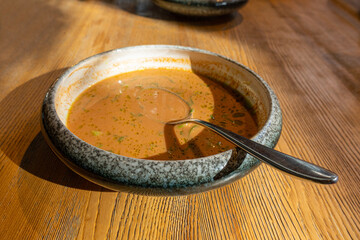 Nepalese Momo Jhol Achar Dumpling Soup, Fried Gyoza Broth, Spicy Tomato Momo Seasoned Soup