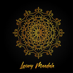 
 Luxury Mandala Design Background With Golden Pattern Indian Floral Style. Luxury Mandala For Business Card, Brochure, Tattoo, Banner, Cover Page.