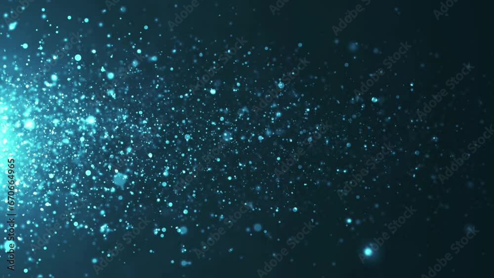 Poster dynamic wave of glowing particles. digital technology background. sparkling bright particles fly in 