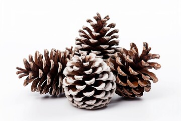 Fototapeta premium pine cones isolated on white background