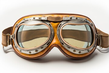 Vintage aviator glasses isolated on white background with clipping path - obrazy, fototapety, plakaty