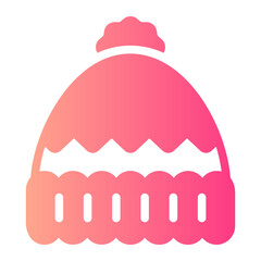 winter hat gradient icon