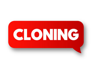 Cloning is the process of producing individual organisms with identical genomes, text concept background