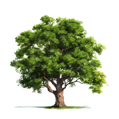 Beautiful big tree on transparent background PNG for decorating projects and scenery.