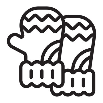 black outline winter mittens clip art preview