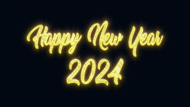 Video animation with the message happy new year 2024 - represent the new year 2024 - vacation concept.