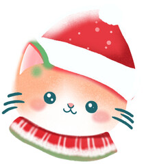 Christmas cute cat with santa hat