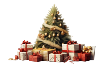 christmas tree and gifts