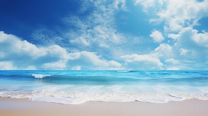 Fototapeta na wymiar AI illustration of a tropical sunny beach